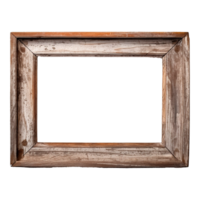 AI generated Rustic wooden frame isolated on transparen background png
