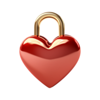 AI generated Padlock Heart isolated on transparent background png