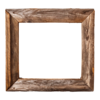 AI generated Rustic wooden frame isolated on transparen background png