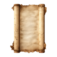 AI generated Parchment scroll ancient papyrus png isolated on transparent background