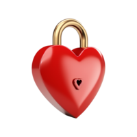 AI generated Padlock Heart isolated on transparent background png