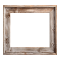 AI generated Rustic wooden frame isolated on transparen background png