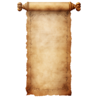 AI generated Parchment scroll ancient papyrus png isolated on transparent background