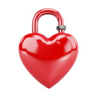 AI generated Padlock Heart isolated on transparent background png