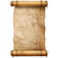 AI generated Parchment scroll ancient papyrus png isolated on transparent background