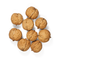 Walnuts Top view. PNG transparent