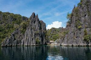 Aerial view of Twin Lagoon in the Philippines photo