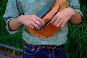 Products made from leather. photo