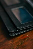 Wallet, cards, credit. Leather wallet photo