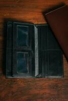 Wallet, cards, credit. Leather wallet photo