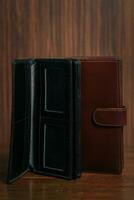 Wallet, cards, credit. Leather wallet photo