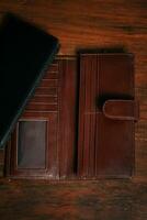 Wallet, cards, credit. Leather wallet photo