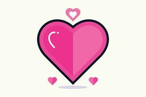 Vector pink heart icons vector illustration