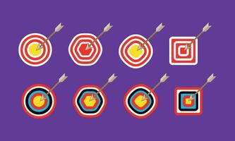 Archery target with arrows. Concept of archery or reaching the goal in business. Vector illustration.