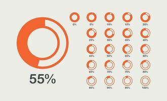 Vector pie chart icon design set