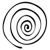 black doodle line twisted in a circle into a spiral vector