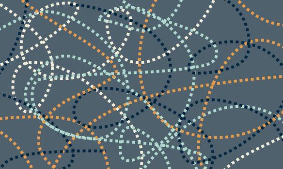 abstract background of broken dotted curved lines of different colors vector