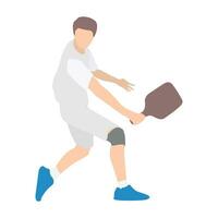 Vector character of modern flat pickleball player in action