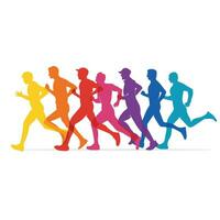 Vector editable file of marathon runners in action best for your championship event