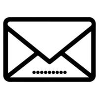 AI generated Email message envelope line art icon for apps and websites black outline vector illustration