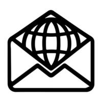 AI generated Email message envelope line art icon for apps and websites black outline vector illustration