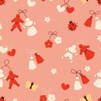 Silk Strings Craft Decoration Seamless Pattern vector