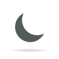 creciente icono aislado en blanco antecedentes. medio Luna símbolo. hora de acostarse firmar vector