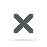 Reject, cross mark icon vector isolated o white background. Decline, wrong sign symbol