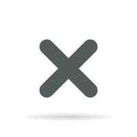 Reject, cross mark icon vector isolated o white background. Decline, wrong sign symbol