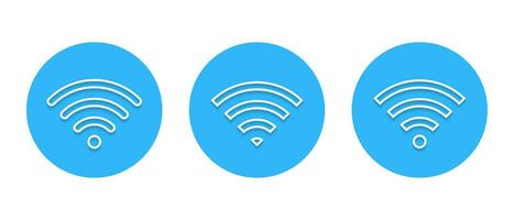 Wifi line icon vector with shadow. Wireless network symbol