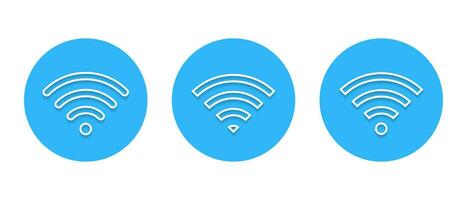 Wifi line icon vector with shadow. Wireless network symbol