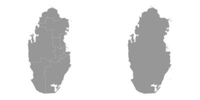 Grey map of the administrative divisions of the country of Qatar. Vector illustration.