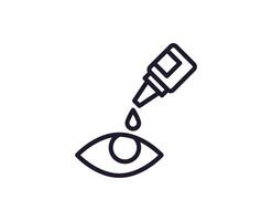 Line icon of Eye Drop vector