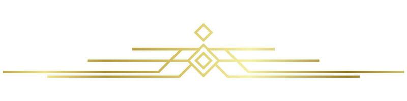 Luxurious golden art deco lines retro decorative labels dividing lines vector