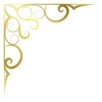 Gold vintage baroque corner ornament retro pattern antique style acanthus. Decorative design filigree calligraphy. You can use for wedding decoration of greeting card and laser cutting. vector