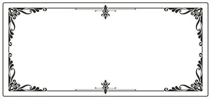 Black frame for name tag Vintage line prayer frame pattern for decoration. vector