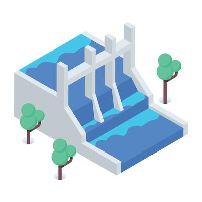 Eco Energy Isometric Icon