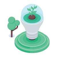 Eco Power Isometric Icons vector