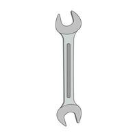 Kids drawing Cartoon Vector illustration open ended wrench icon Isolated on White Background