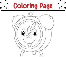 Coloring pages alarm clock vector