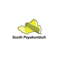 Map City of South Payakumbuh World Map International vector template with outline, graphic sketch style isolated on white background