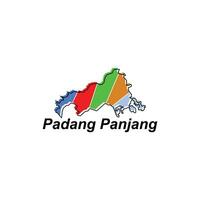 Padang Panjang map. vector map of Indonesia Country colorful design, illustration design template on white background