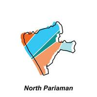 Map City of North Pariaman World Map International vector template with outline, graphic sketch style isolated on white background