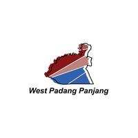 West Padang Panjang map. vector map of Indonesia Country colorful design, illustration design template on white background