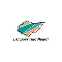 Map City of Lamposi Tigo Nagori World Map International vector template with outline, graphic sketch style isolated on white background