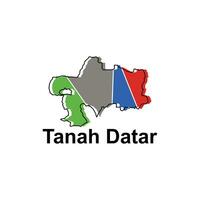 Map City of Tanah Datar World Map International vector template with outline, graphic sketch style isolated on white background