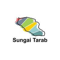 Sungai tarab mapa. vector mapa de Indonesia país vistoso diseño, ilustración diseño modelo en blanco antecedentes