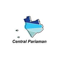 Central Pariaman map. vector map of Indonesia Country colorful design, illustration design template on white background