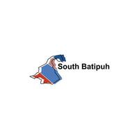 South Batipuh map. vector map of Indonesia Country colorful design, illustration design template on white background