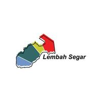 Lembah Segar map. vector map of Indonesia Country colorful design, illustration design template on white background